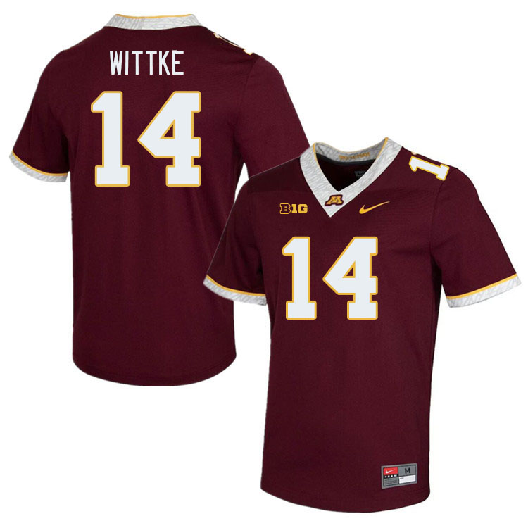 Men #14 Dylan Wittke Minnesota Golden Gophers College Football Jerseys Stitched-Maroon